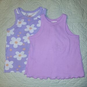 Cat & Jack Purple and Floral Kids Tank Tops